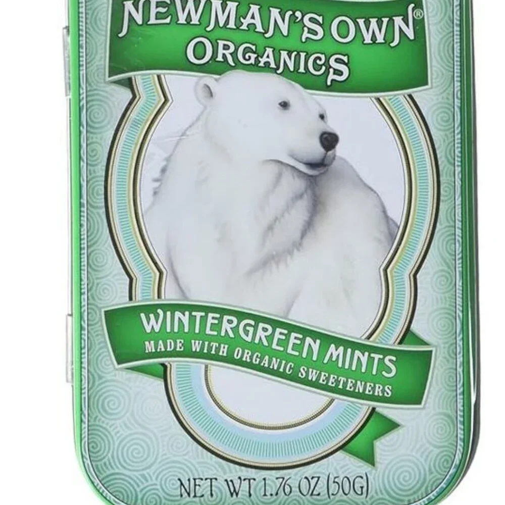Newman's Own Green Wintergreen Mints Polar Bear Metal Tin Altered Art Crafts